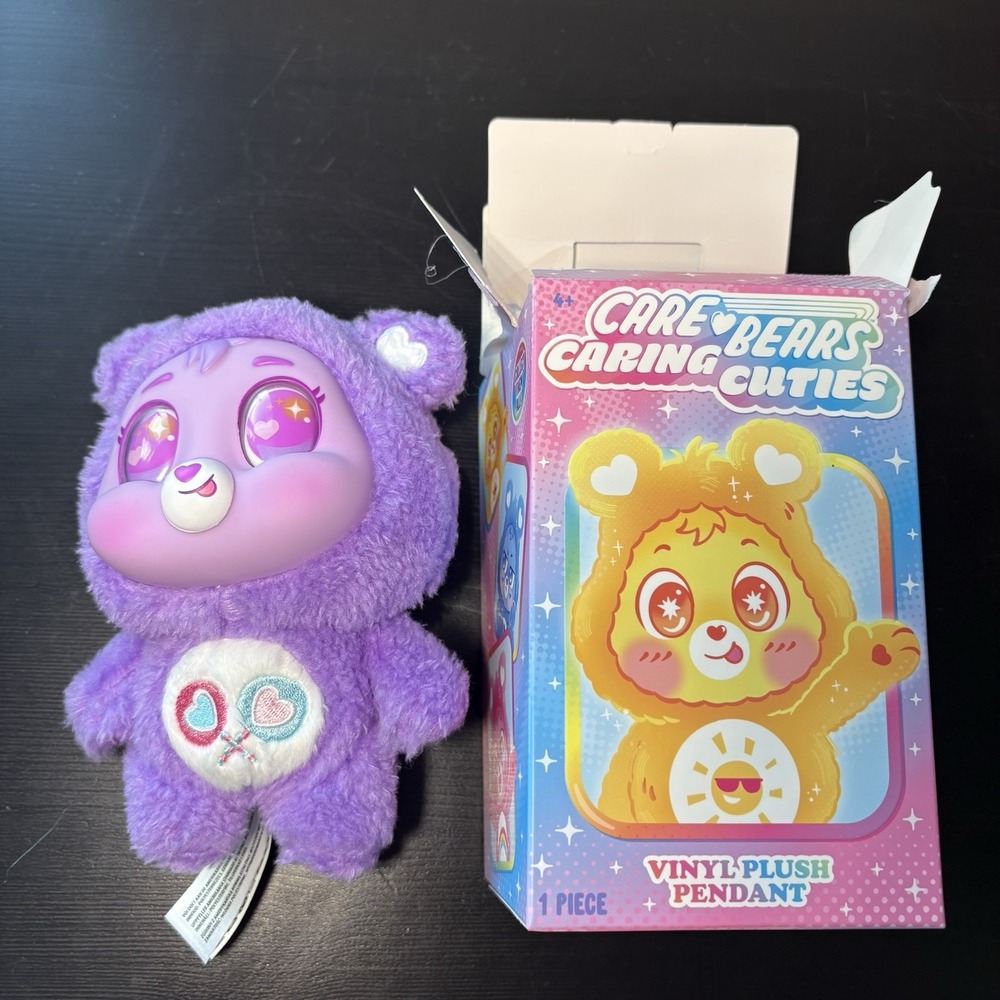 CARE BEARS CARING CUTIES 6" Share Bear Vinyl Plush Pendant Figure *OPEN BOX NEW*